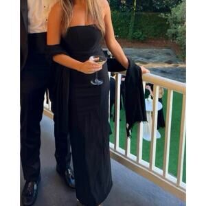 NBD Full Length Strapless Black Maxi Dress size XS